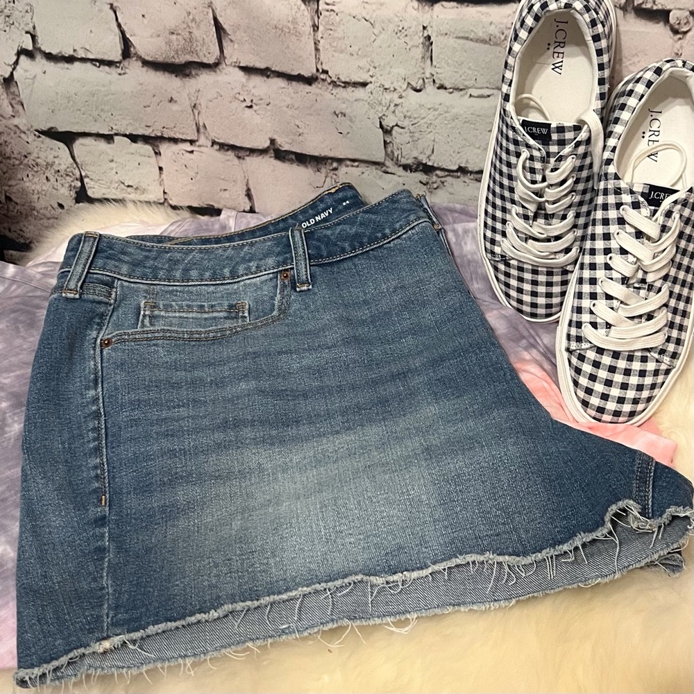 OLD NAVY OG STRAIGHT HIGH WAIST JEAN SHORTS PLUS SZ 24W - Picture 10 of 11